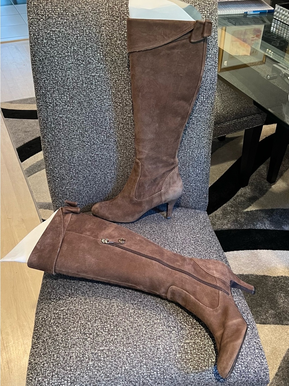 Isola Brown Suede Over-the-Knee Stiletto Boots